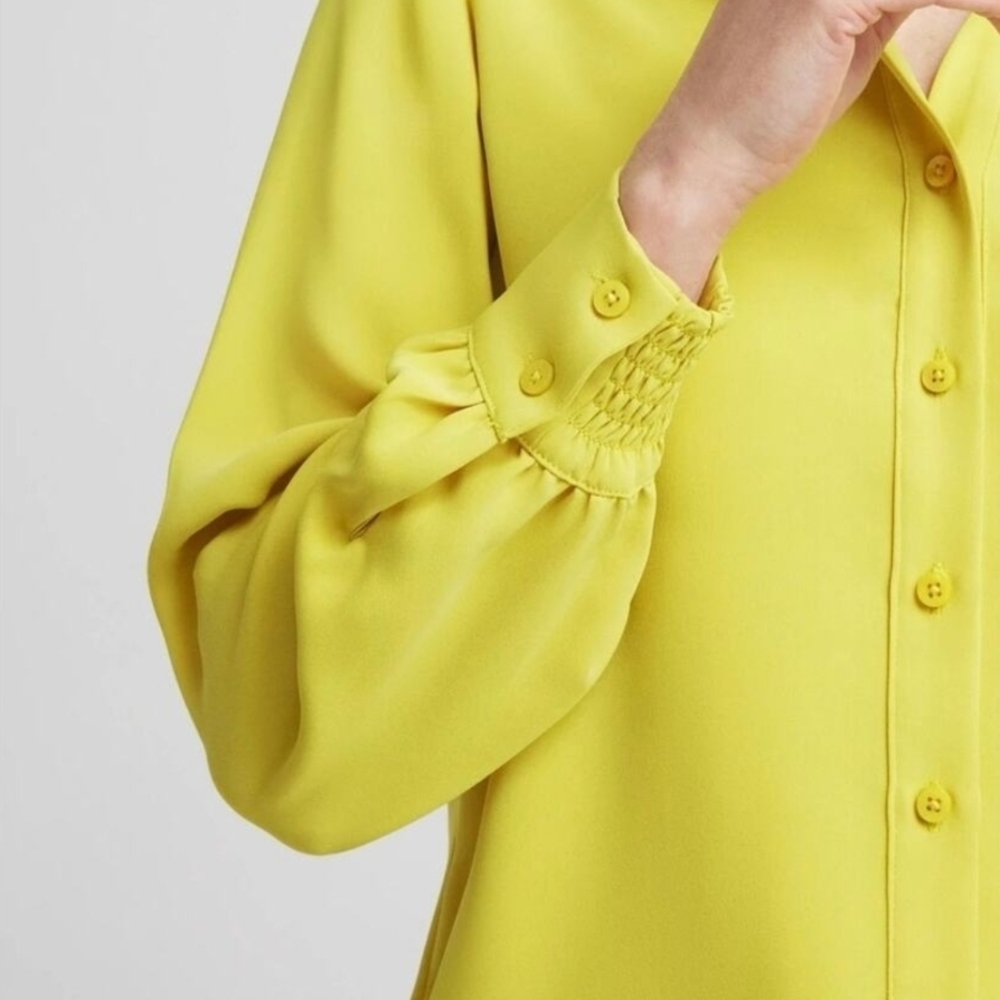 Chico's Women's Yellow Button-Up Blouse - Picture 4 of 8